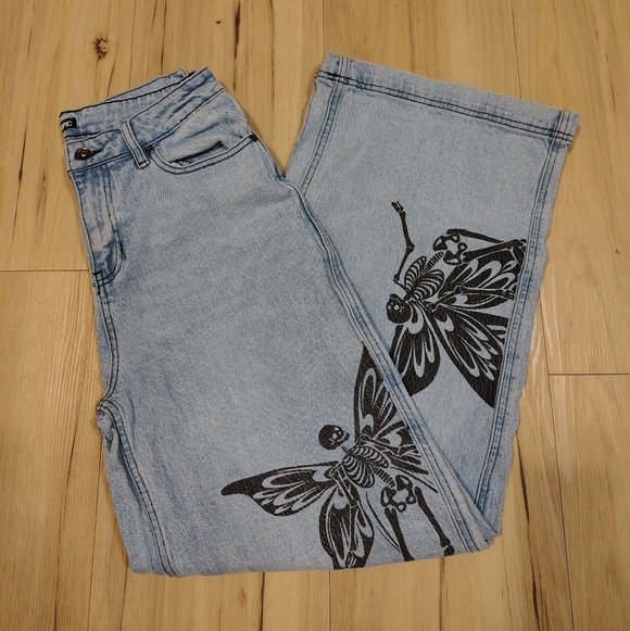 Hot Topic Denim - Hot Topic Skeleton Fairy Straight Leg Jeans